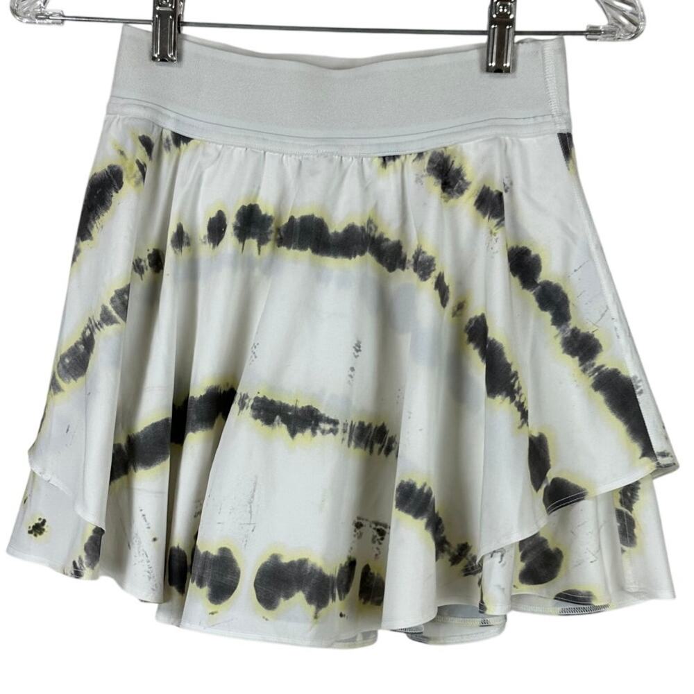 Lululemon Court Rival High-Rise Skirt Long Transverse Yellow Multi Women's 4 EUC